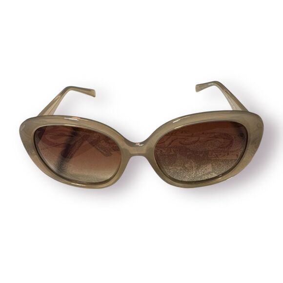 Cole Haan‎ Polarized Oversized Sunglasses HC9008 Beige/Clear Frame 54-17-135mm - Picture 1 of 7
